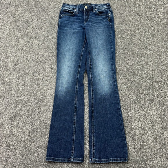 Silver Jeans Womens 26/33 Blue Elyse Slim Bootcut Stretch Medium Wash Denim City - Picture 1 of 8